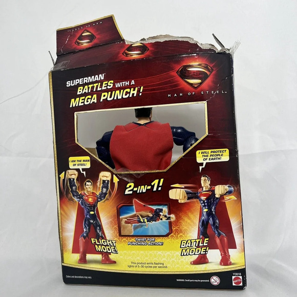 Mattel DC Superman Man Of Steel Mega Punch Superman 10" Action Figure New 2013 - Picture 3 of 8